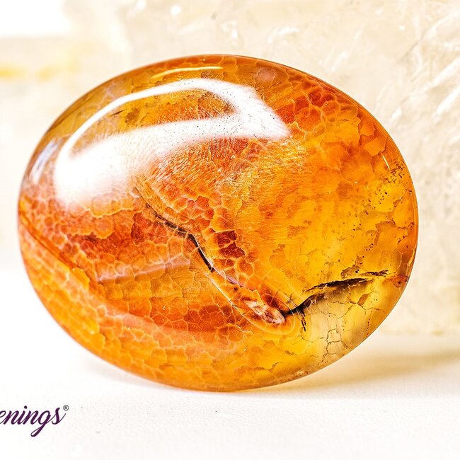 Fire Agate Worry (Thumb Fidget Relaxation Pocket) Stones - Large Oval