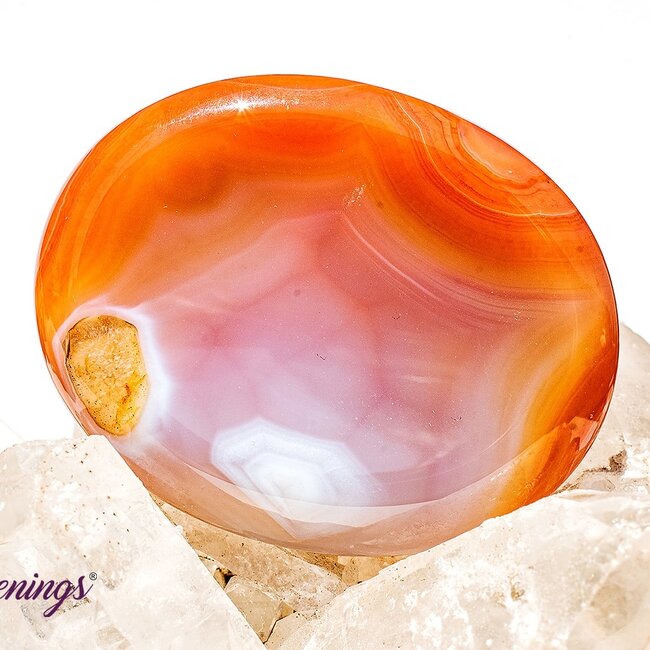 Banded Carnelian Worry (Thumb Fidget Relaxation Pocket) Stones - Large Oval