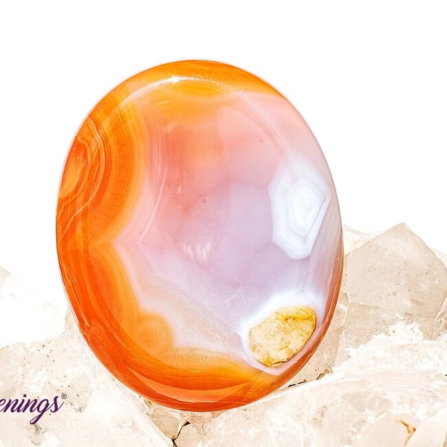 Banded Carnelian Worry (Thumb Fidget Relaxation Pocket) Stones - Large Oval