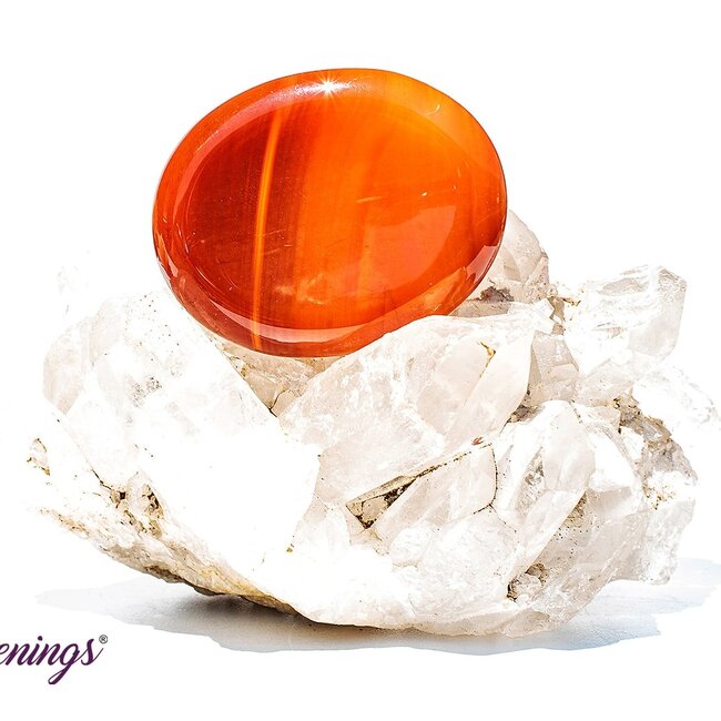Banded Carnelian Worry (Thumb Fidget Relaxation Pocket) Stones - Large Oval