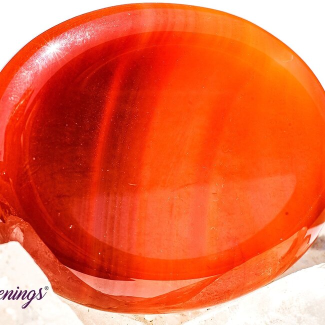 Banded Carnelian Worry (Thumb Fidget Relaxation Pocket) Stones - Large Oval