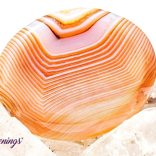 Banded Carnelian Worry (Thumb Fidget Relaxation Pocket) Stones - Large Oval