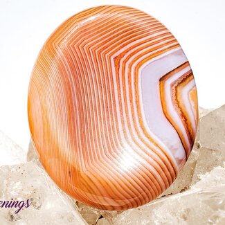 Banded Carnelian Worry (Thumb Fidget Relaxation Pocket) Stones - Large Oval