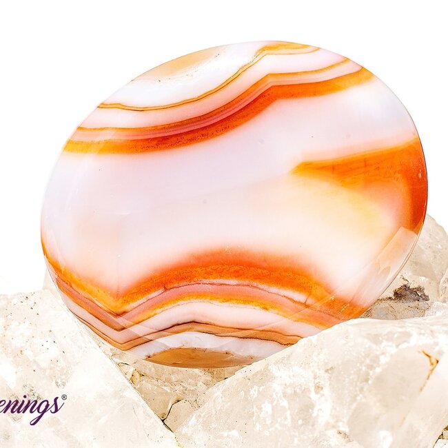 Banded Carnelian Worry (Thumb Fidget Relaxation Pocket) Stones - Large Oval