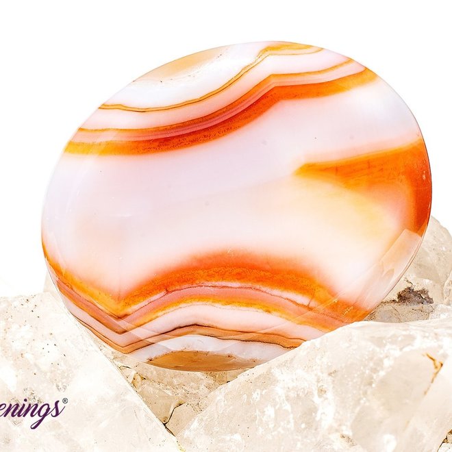 Banded Carnelian Worry Stone - Large Oval