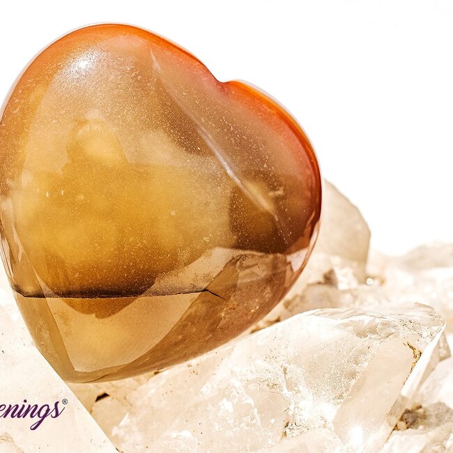 Banded Carnelian Puffy Hearts - Medium