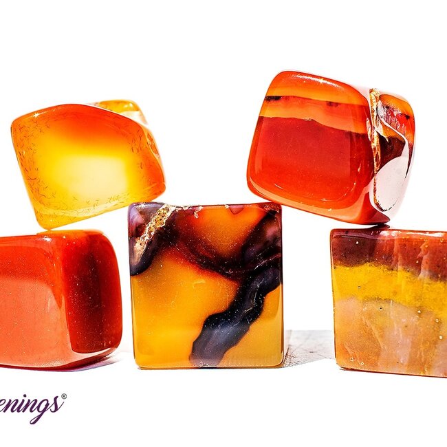 Carnelian Cubes 1"