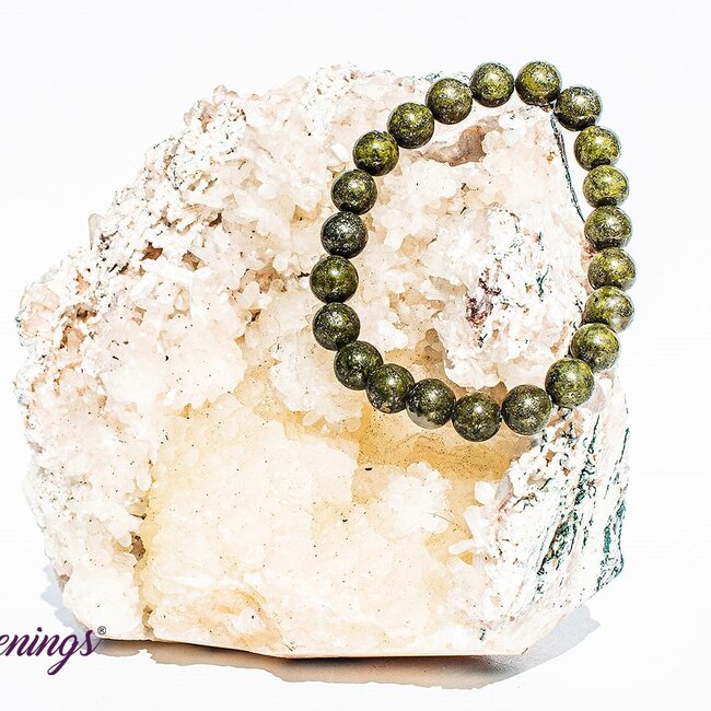 Green Epidote (Pistacite) & Pyrite Bracelets - 8mm