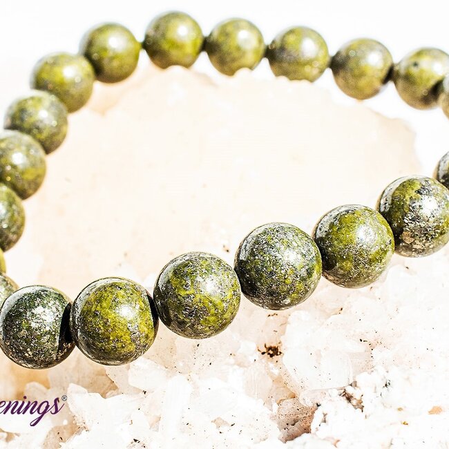 Green Epidote (Pistacite) & Pyrite Bracelets - 8mm