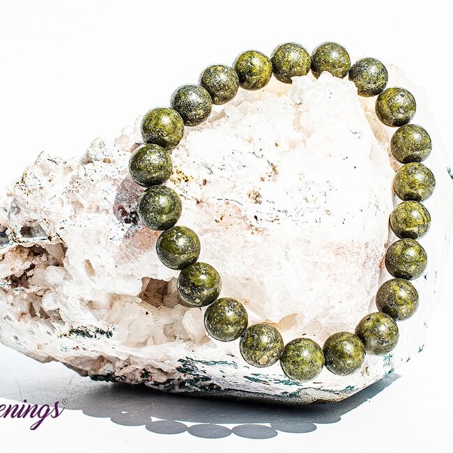 Green Epidote (Pistacite) & Pyrite Bracelets - 8mm