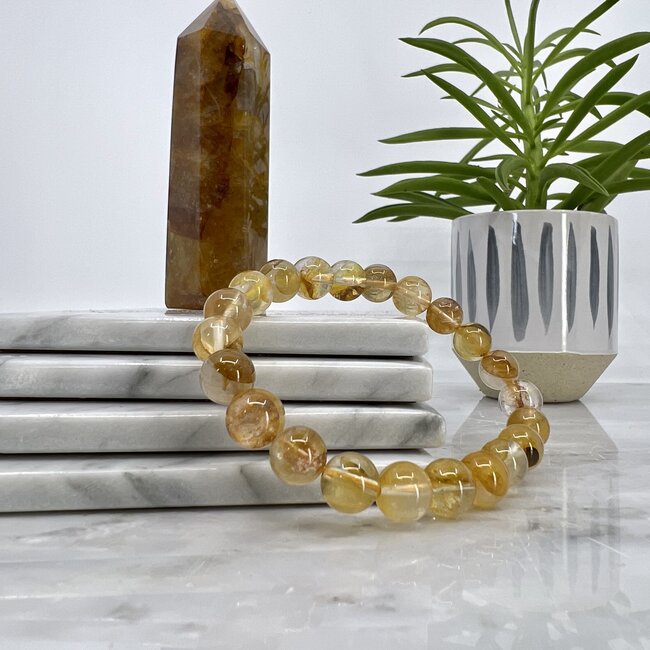 Golden Healer (Yellow Hematoid) Quartz Bracelets - 8 - 9mm