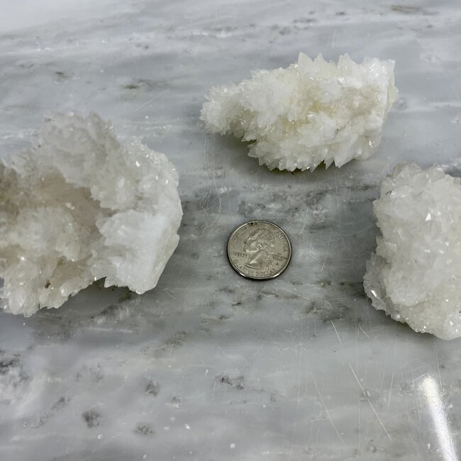 Snow White Aragonite Clusters- Medium (3-4") Rough Raw Natural