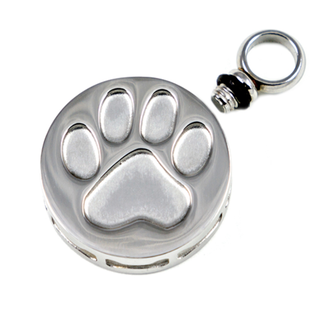 Cremation Ashes Necklace-Pet Paws & Bone Cylinder Urn Love Vial Pendant Dog Cat