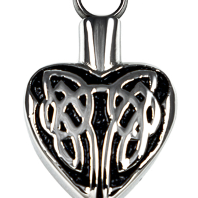 Cremation Ashes Necklace-Celtic Heart Urn Love Vial Pendant Locket