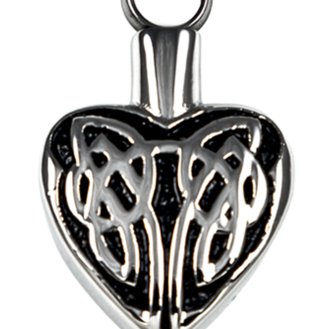 Cremation Ashes Necklaces - Celtic Heart Urn Love Vial Pendant Locket
