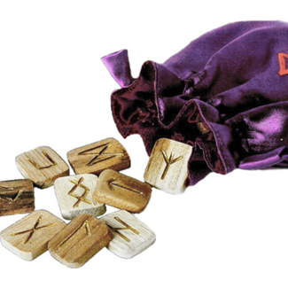 Deluxe Wooden Runes & Velvet Bag