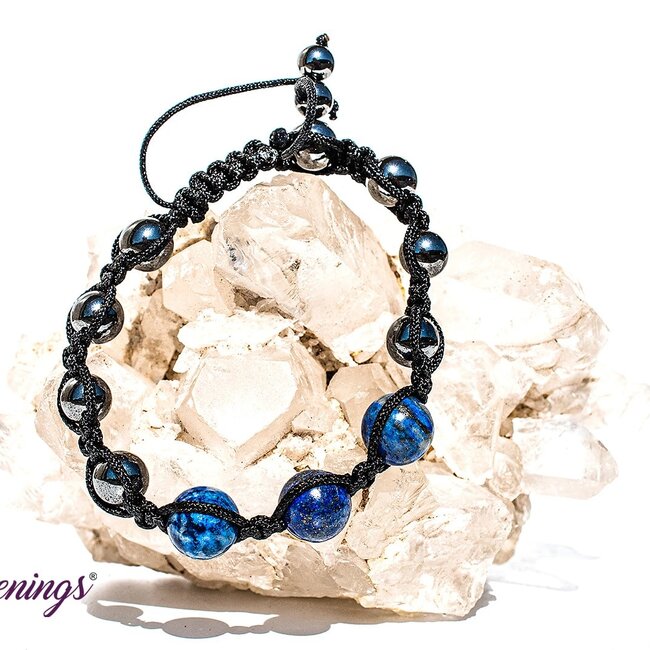 Lapis Lazuli & Hematite Bracelets - Shamballa Paracord Parachute - Adjustable