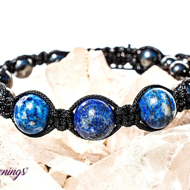 Lapis Lazuli & Hematite Bracelets - Shamballa Paracord Parachute - Adjustable