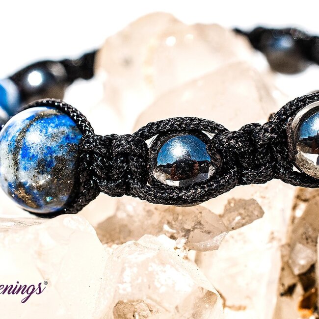 Lapis Lazuli & Hematite Bracelets - Shamballa Paracord Parachute - Adjustable
