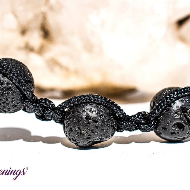 Lava Stone & Hematite Bracelets - Shamballa Paracord Parachute - Adjustable