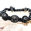 Lava Stone & Hematite Bracelets - Shamballa Paracord Parachute - Adjustable