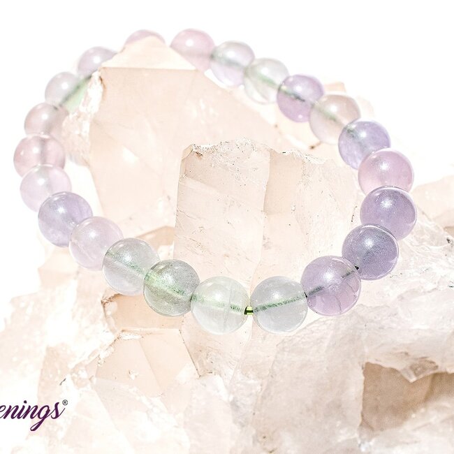 Lavender (Yttrium) Rainbow Fluorite Bracelets - 8mm