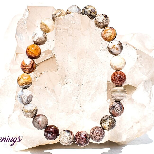 Laguna Lace Agate Bracelets - 8mm