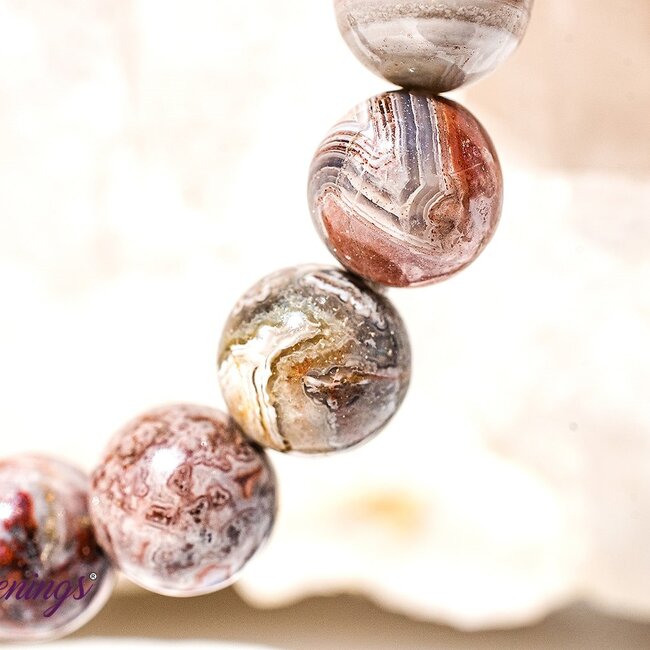 Laguna Lace Agate Bracelets - 8mm