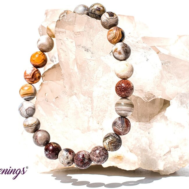 Laguna Lace Agate Bracelets - 8mm