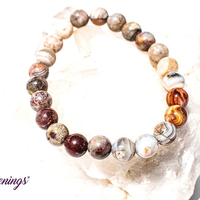 Laguna Lace Agate Bracelets - 8mm
