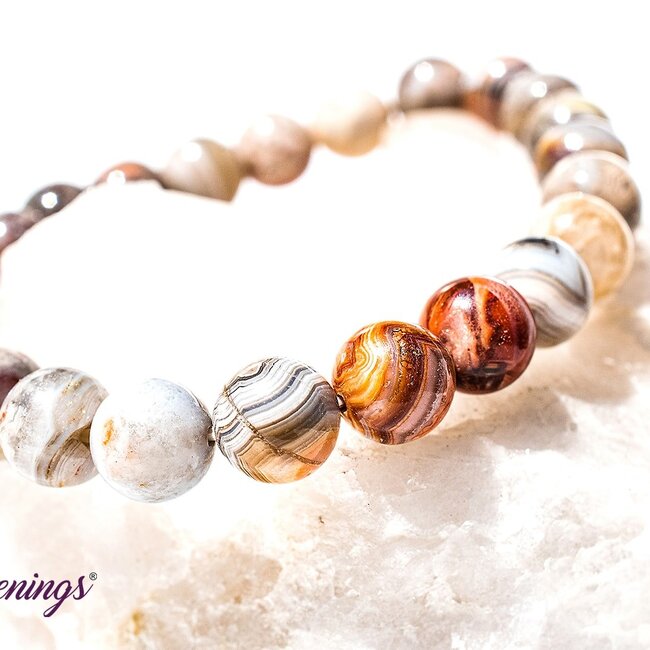 Laguna Lace Agate Bracelets - 8mm
