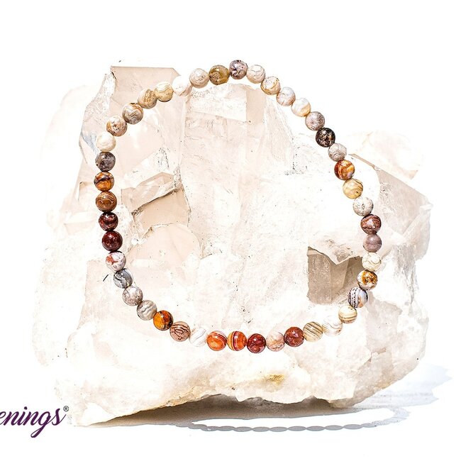 Laguna Lace Agate Bracelets - 4mm Mini