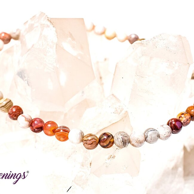 Laguna Lace Agate Bracelets - 4mm Mini