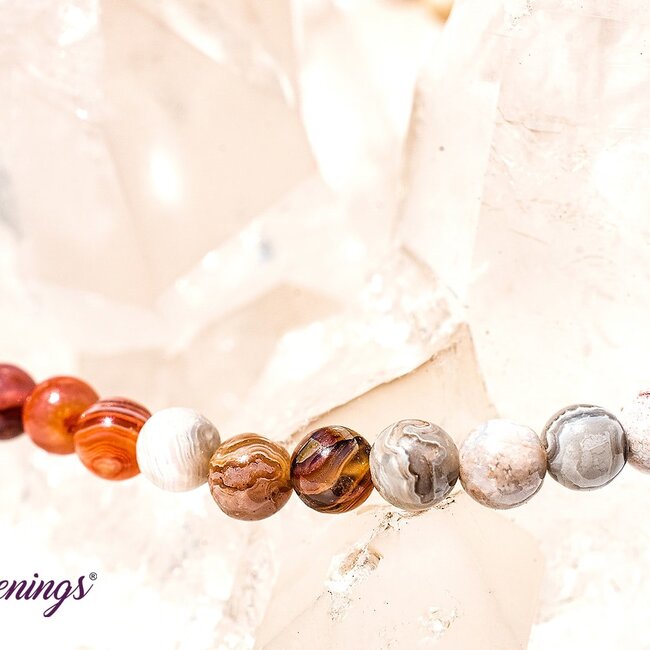 Laguna Lace Agate Bracelets - 4mm Mini