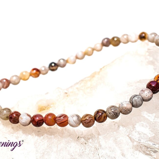 Laguna Lace Agate Bracelets - 4mm Mini