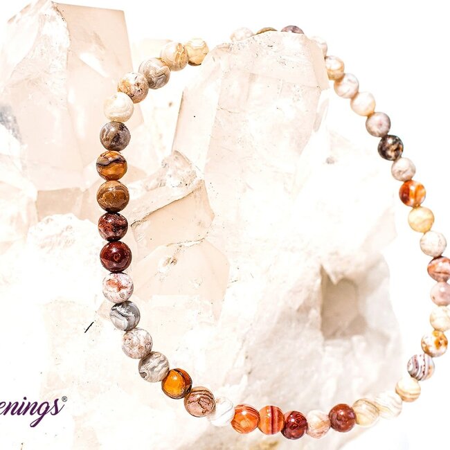 Laguna Lace Agate Bracelets - 4mm Mini