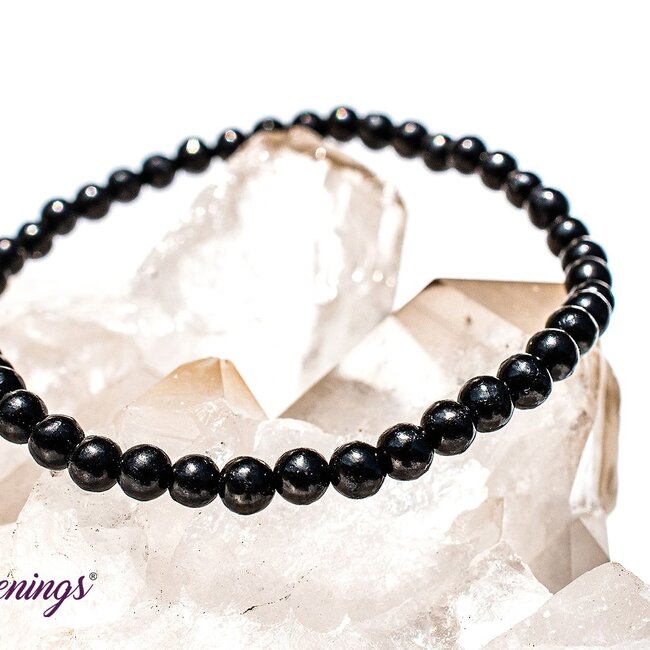 Jet (Lignite) Bracelets - 4mm Mini