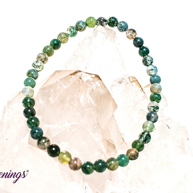 Green Moss Agate Bracelets - 4mm Mini