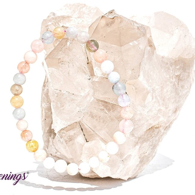 Mixed Pastel Morganite Bracelet - 6 - 8mm Multi Colored