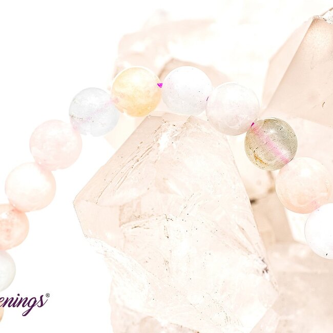 Mixed Pastel Morganite Bracelet - 6 - 8mm Multi Colored