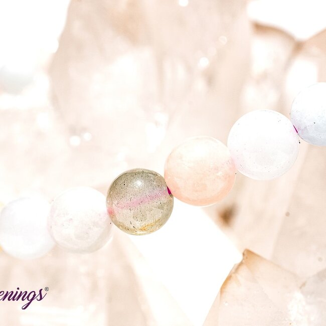 Mixed Pastel Morganite Bracelet - 6 - 8mm Multi Colored