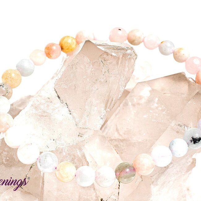 Mixed Pastel Morganite Bracelet - 6 - 8mm Multi Colored