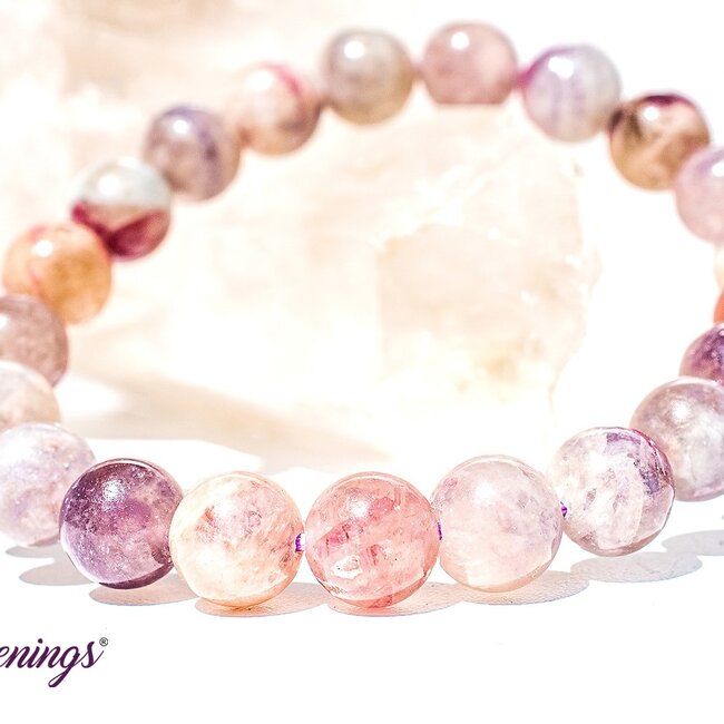 Pink Ruby Red (Rubellite) Tourmaline in Lepidolite (Unicorn Stone) Bracelets - 5 - 7mm
