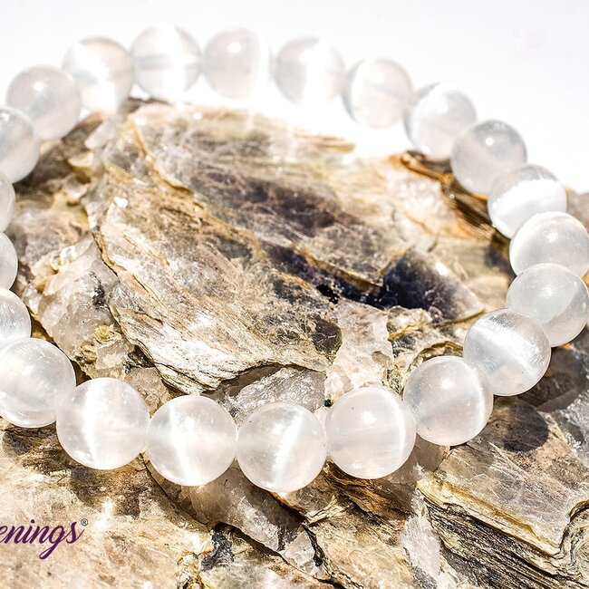 white Gemstone Selenite Bracelets, For Healing, Size: 8 MM at Rs 146/piece  in Anand
