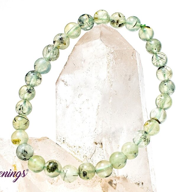 Green Prehnite Bracelets - 6 -  7mm (Epidote Inclusions)