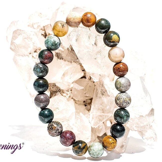Ocean (Sea Sediment Marine) Jasper Bracelets - 8mm Beaded