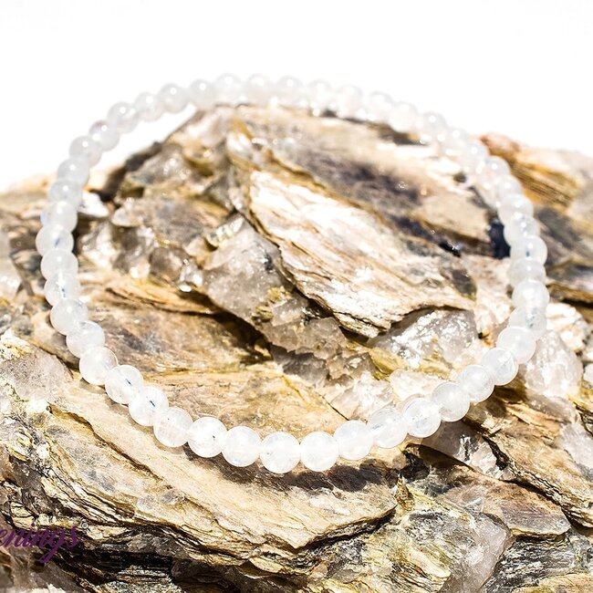 White (Rainbow) Moonstone Bracelets - 4mm Mini