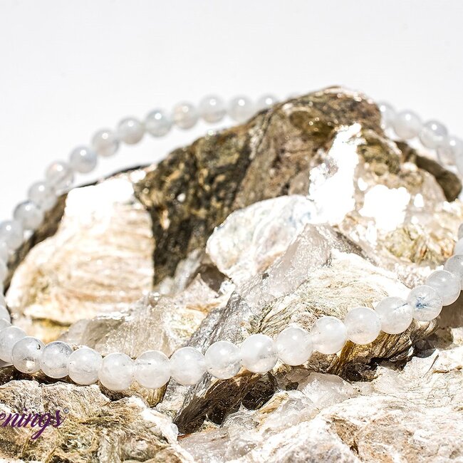 White (Rainbow) Moonstone Bracelets - 4mm Mini