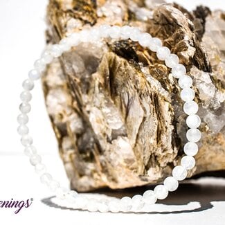 White (Rainbow) Moonstone Bracelets - 4mm Mini