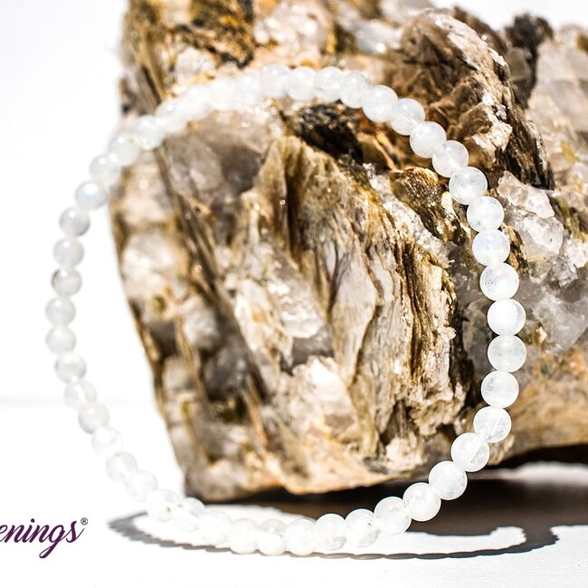 White (Rainbow) Moonstone Bracelets - 3 - 4mm Mini